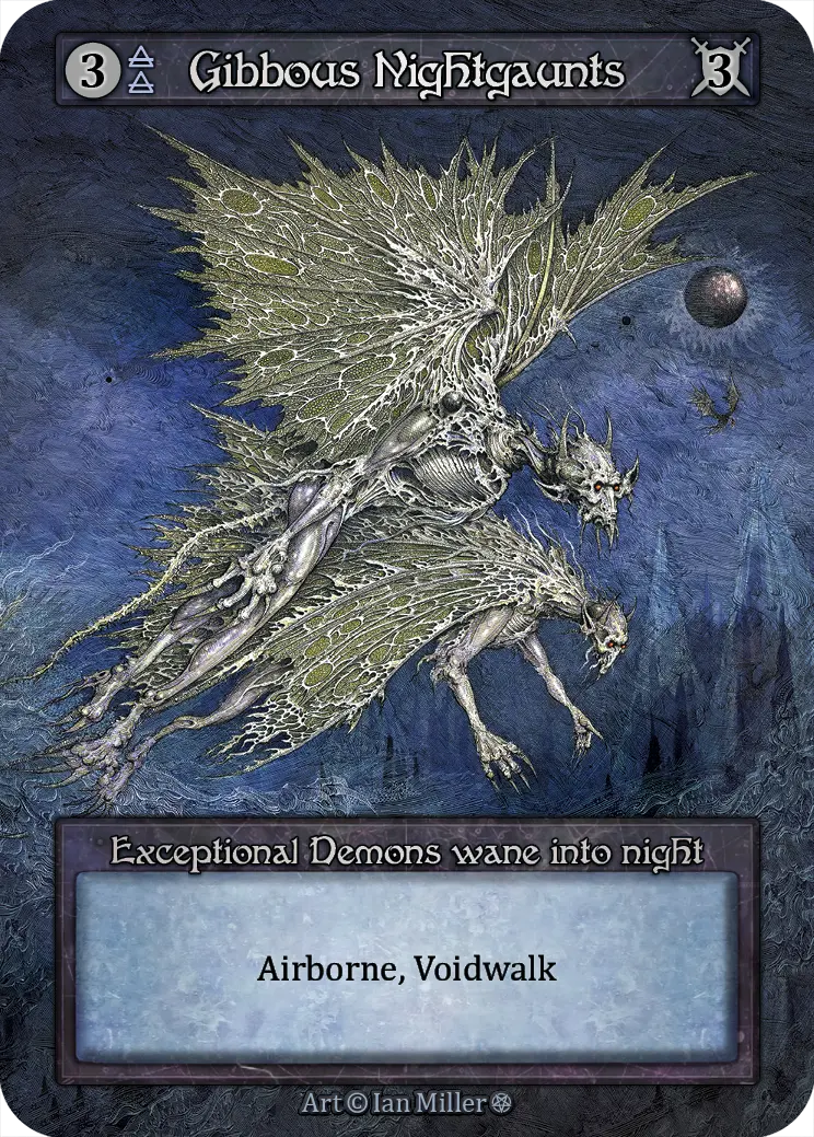 Gibbous Nightgaunts, a Sorcery: Contested Realm card