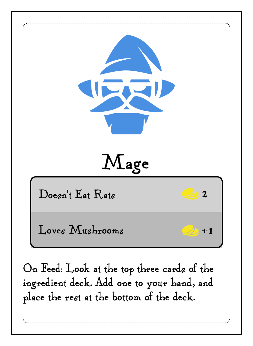 Mage, a diner card in Monster Kitchen