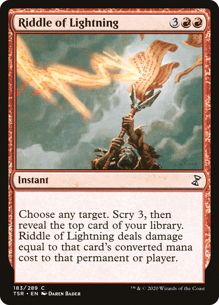 Riddle of Lightning, a Magic the Gathering card.
